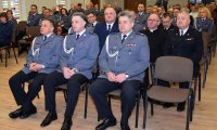 Komendanci SP Piła i zaproszeni goście na uroczystości pożegnania Komendanta Szkoły